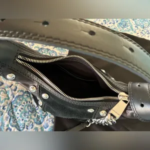 Zadig & Voltaire Black Leather Le Cecilia Patchwork Silver Studded Shoulder Bag thumbnail 14
