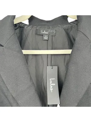 Lulus Black Blazer Jacket Shoulder Pads Single Button Closure Size Small NWT thumbnail 3