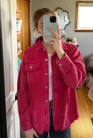 Boutique Corduroy Flannel Jacket Pink Size M thumbnail 1