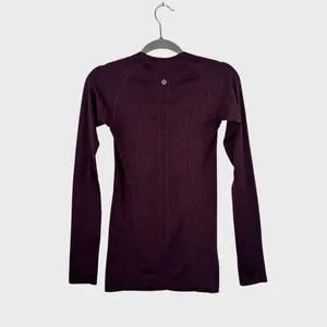 Lululemon Womens Top Purple Swiftly Tech Long Sleeve Crew Tee Stretch Size 4 thumbnail 3