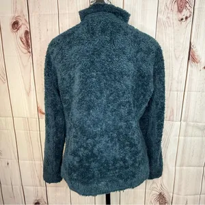 Pendleton sherpa zip up plaid mid weight soft fleece collared sweater jacket thumbnail 4
