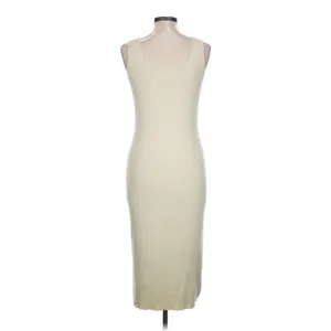Anthropologie Saturday Sunday Ribbed Knit Midi Tank Dress Large Cream Bodycon thumbnail 2