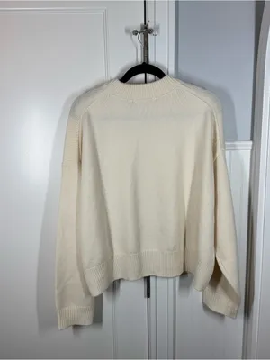 Madewell‎ SoftWool Boxy Crewneck Sweater size XL NT602 NEW heather cloud thumbnail 6