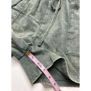 Zenana Acid Wash T-Shirt & Shorts Matching Set Small Dark Green Cotton Lounge thumbnail 12