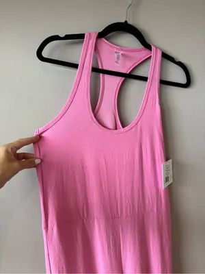 Beyond Yoga NWT Featherweight Hang Loose Racerback Jumpsuit in Pink Size XS thumbnail 5