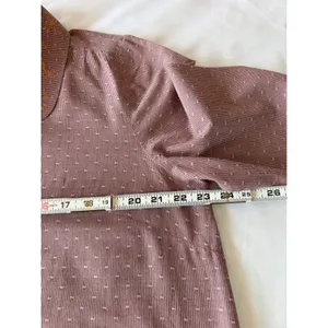LOGO By Lori Goldstein Embroidered Scallop Hem Blouse Tunic Mauve Cotton‎ Sz Large thumbnail 4