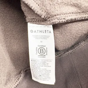 Athleta Womens Forever Fleece‎ Brown 1/2 Zip Athleisure Lounge Hoodie Size M thumbnail 6
