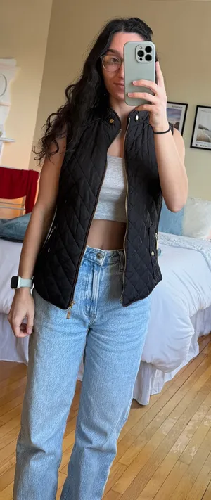 Active USA Black Puffer Vest thumbnail 1