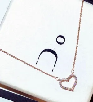 14K Rose Gold Plated Love Heart Pendant Necklace for Women thumbnail 1