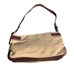 Vintage Etienne Aigner Beige Canvas Leather Shoulder Bag Classic Neutral Purse‎ thumbnail 5