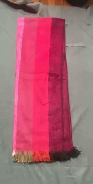 Poppy's Alpaca Scarf - Pink and Red Ombré Stripe thumbnail 5