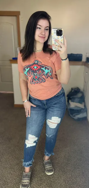 Rowdy Crowd Clothing Free Bird Aztec Western Graphic Tee thumbnail 1