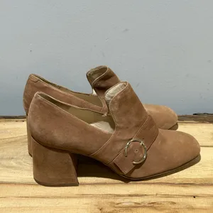 Nine West‎ Taupe Suede Block Heel Loafers Size 9 A38 thumbnail 6