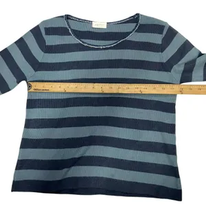 Arpel Made in Italy Women's Blue Stripped Wool Blend Rib Knit Sweater thumbnail 7
