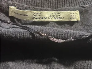 Zara Knit Cardigan Sweater Womens Small Navy Blue Scoop Neck 3/4 Sleeve Button thumbnail 2
