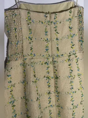 Amanda Uprichard Cream Floral-Check Tweed Mini Dress thumbnail 10
