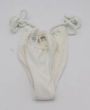 Aerie Bikini Bottom Womens S Cheekiest White Textured Side Tie New thumbnail 1