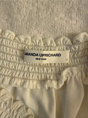 Amanda Uprichard white Off-Shoulder Smocked Mini Dress thumbnail 4