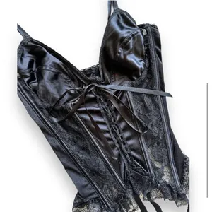 Vtg Corset Sz Large Whimsigoth Witchy Fairy Grunge Lace Satin Coquette Boning thumbnail 3
