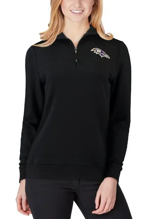 Vineyard Vines Baltimore Ravens Quarter Zip Pullover Black Women Size XS thumbnail 1