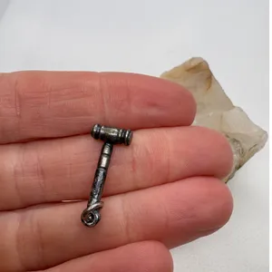 Vintage Silver Tone Gavel Charm‎ Judicial Hammer Law Lawyer Pendant 1.38g thumbnail 4