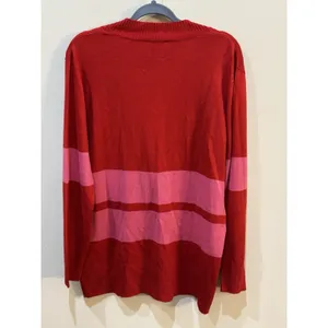 Madeleine Thompson Womens‎ Button Del Ray Cardigan Sweater Red & Pink Striped thumbnail 3