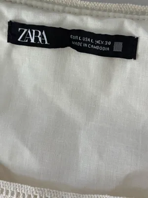 Zara Ivory Cropped Tank Top Floral Eyelets Tassel Beaded Straps Boho Hippie thumbnail 7