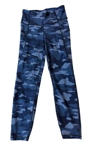 Gap Fit XS Blackout‎ Technology Blue Camo Blue Athletic Leggings Pockets Stretch thumbnail 1