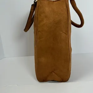 Victoria's Secret Angel Brown Faux Suede‎ Tote Bag Trellis Lining Vintage Y2k thumbnail 12