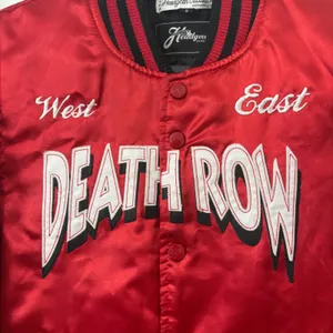 Headgear Classics Death Row Records Jacket Womens S Red Satin Varsity Hip Hop 90 thumbnail 3