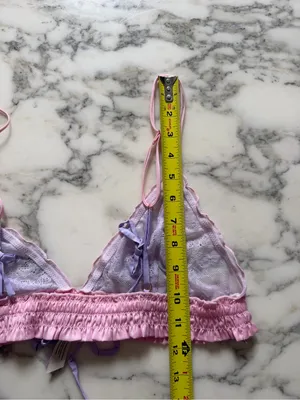 NWT Free People Intimately La Femme Lace Bralette Pink Lavender L Boho Coquette thumbnail 9