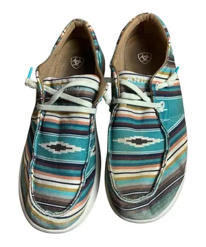 Ariat size 9.5 B loafers slip on Aztec western cowgirl thumbnail 1