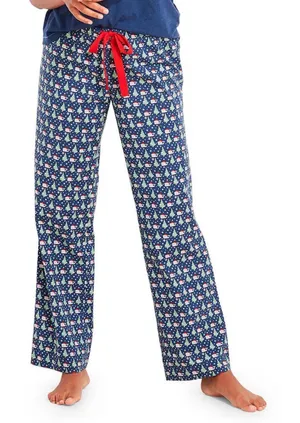 NWT Vineyard Vines Womens Size Small Santa Whale Stretch Cotton Lounge Pants NEW thumbnail 1