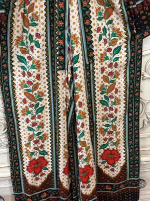 Farm Rio x New Anthropologie Cotton Boho Floral Jumpsuit Long Sleeve S-S thumbnail 10