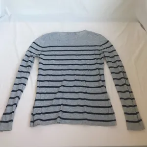 Forever 21 Small Navy Blue/Gray Striped Sweater thumbnail 3