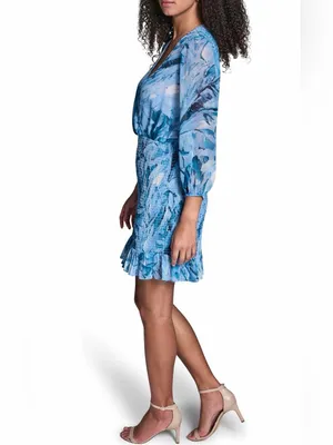 BCBG Coastal‎ Muse Multi Smocked Chiffon Mini Dress Sz. 14 NWT thumbnail 3