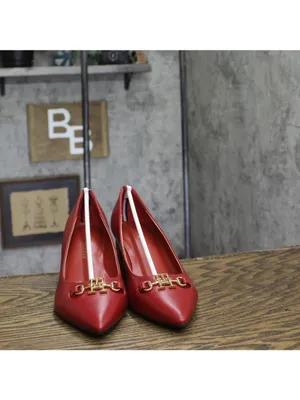 NWT Tommy Hilfiger Womens Nanya Block Heel Pumps TWNANYA Red 7.5M thumbnail 9