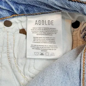 AGOLDE Nico High Rise Straight Leg Jeans Light‎ Wash Distressed Raw Hem Size 25 thumbnail 8
