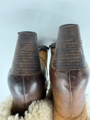 Born Dona W21268 Brown Leather Shearling Cuff Ankle Boots Size 6 thumbnail 8