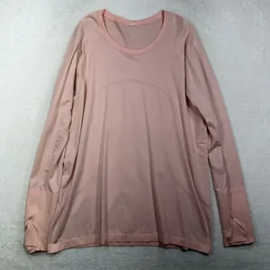 Lululemon Size 16 Swiftly Tech Long Sleeve 2.0 Pink Mist Activewear Top W3DFKS thumbnail 3