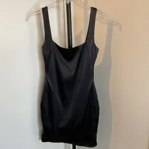 Source Unknown Black Bodycon Mini Dress Square Neck Sleeveless thumbnail 2