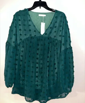 Sign Here Signature Clothing NWT womens shirt size Large, Green thumbnail 1