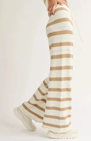 Striped wide leg lounge pant thumbnail 1