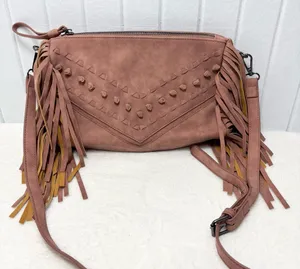 Danielle Nicole Western Pink Crossbody Bag‎ with Fringe thumbnail 1