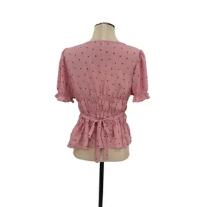 Free People Adore You Blouse Bleached Mauve Floral Smocked Pink Size Medium thumbnail 5