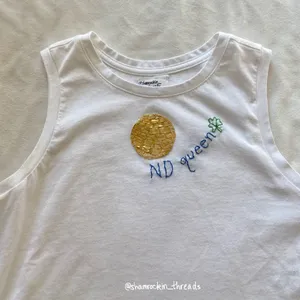 Notre Dame gold and white disco ball embroidered tank top thumbnail 3