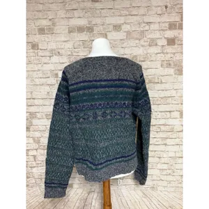 GAP 100% Wool Striped‎ Crewneck Sweater Xl Fair Isle Crop Mom Y2k thumbnail 2