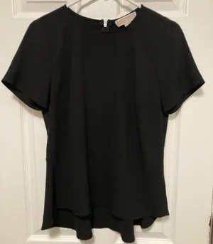 *Michael Michael Kors Black Short Sleeve Blouse #A thumbnail 1