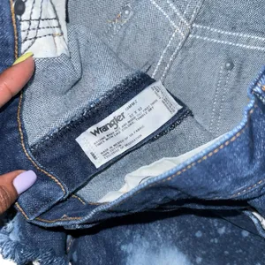 Wrangler Blue Distressed Jean Shorts thumbnail 3