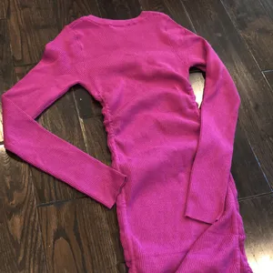 VICI Magenta Ribbed Bodycon Long Sleeve Dress size large thumbnail 7